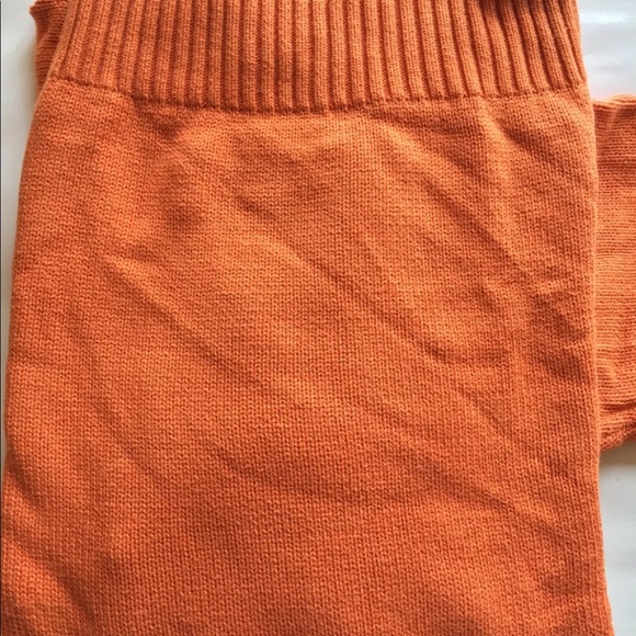 VTG Bill Blass Men Sweater Chunky Medium Orange Cotton Half Zip Long Sleeve - Picture 7 of 13